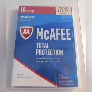 McAfee Total Protection 10 Devices Software Brand New-Sealed!